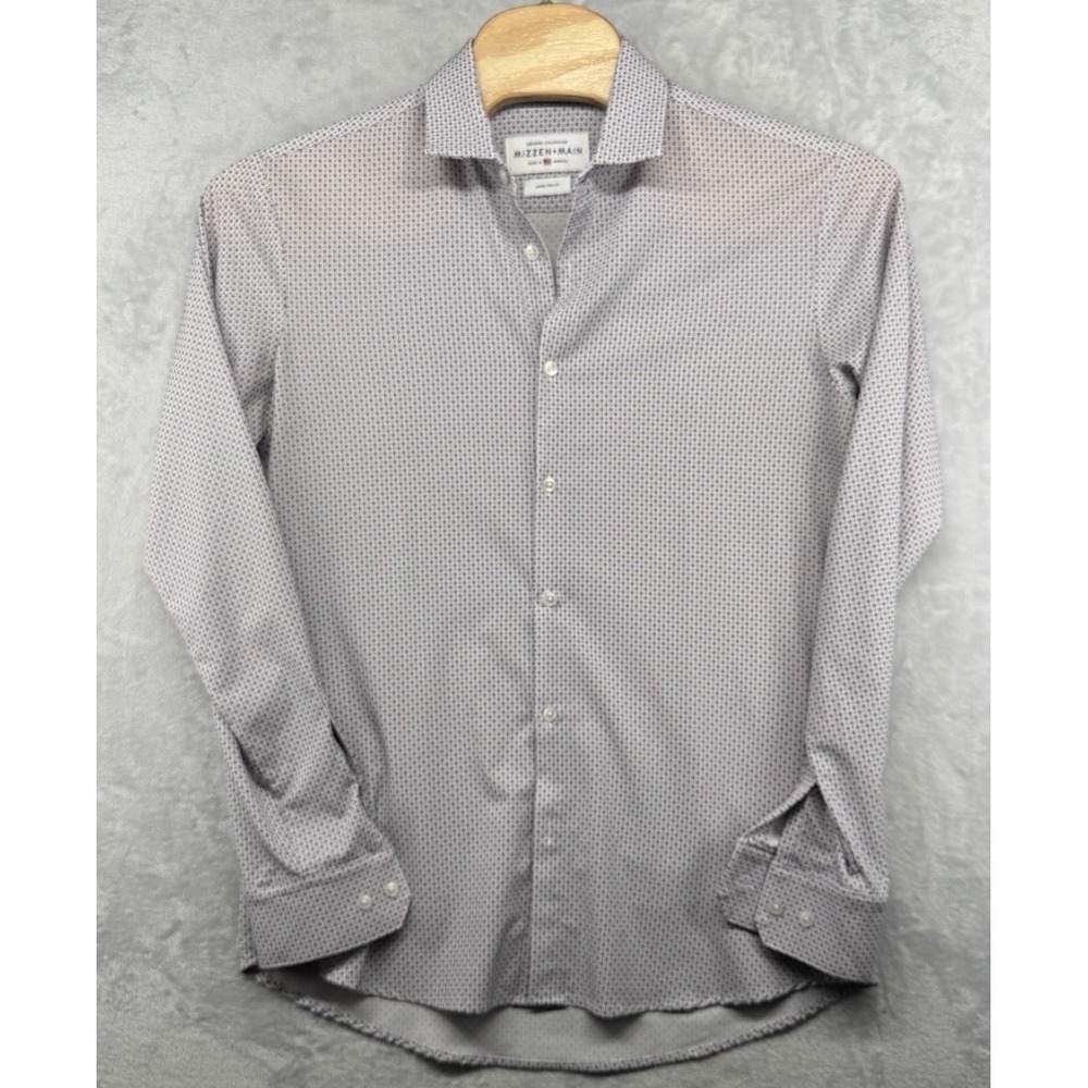Mizzen Main Trim Fit Performance Stretch Preppy‎ Button Down Shirt Men's L